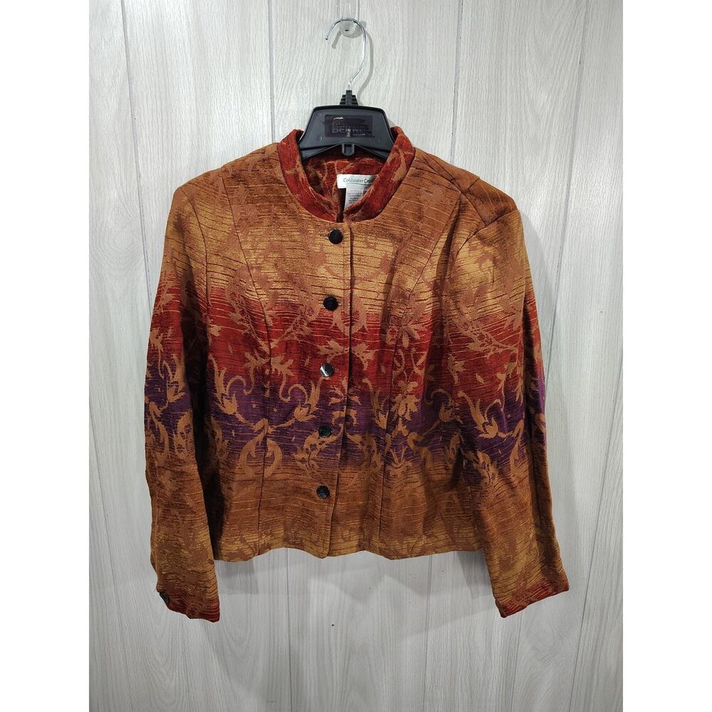 Coldwater Creek Women's Floral Jacket Size PM Boho Fall Festival Autumn